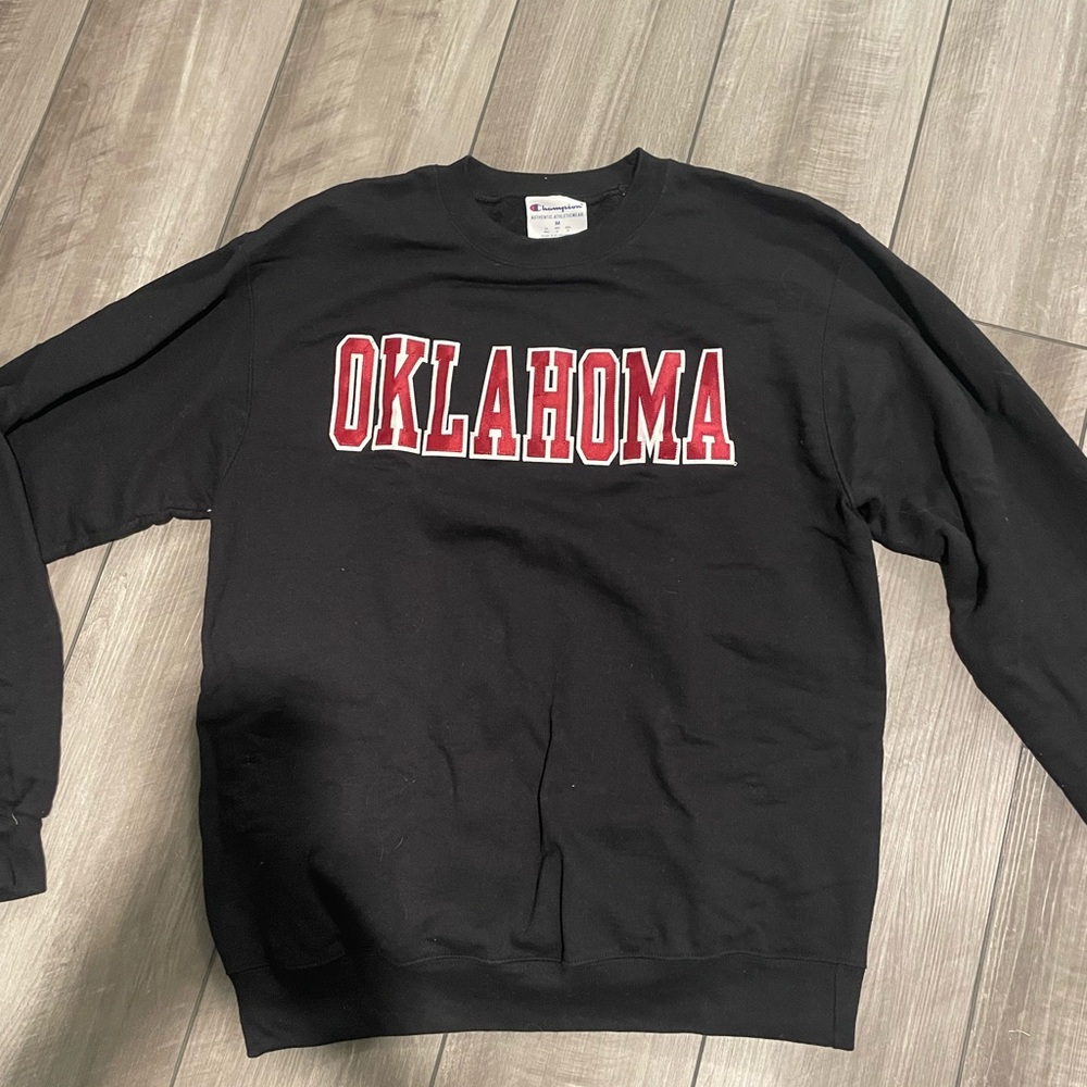 Champion Black Oklahoma Crew Sweatshirt